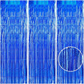 TONIFUL 3Pcs Laser Blue Door Streamers, Photo Booth Backdrop Metallic Streamers by TONIFUL