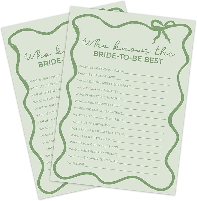 DEEKA 30 PCS Bridal Shower Games Card - Image 9