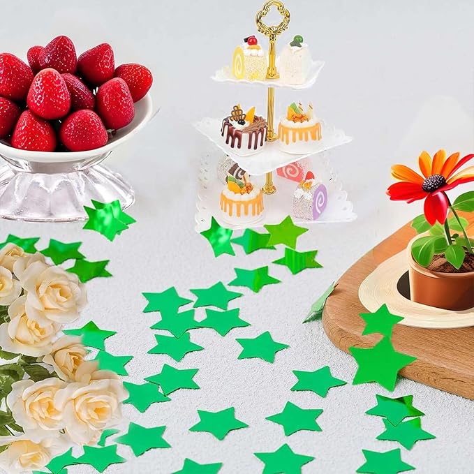 Green Star Confetti - 60g Glitter Stars Table Confetti - Image 6