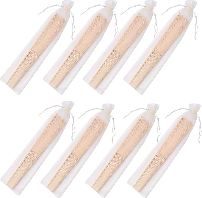 24pcs Imitated Silk Hand Fan Imitated Silk Fabric Bamboo Handheld Folded Fan - Image 5