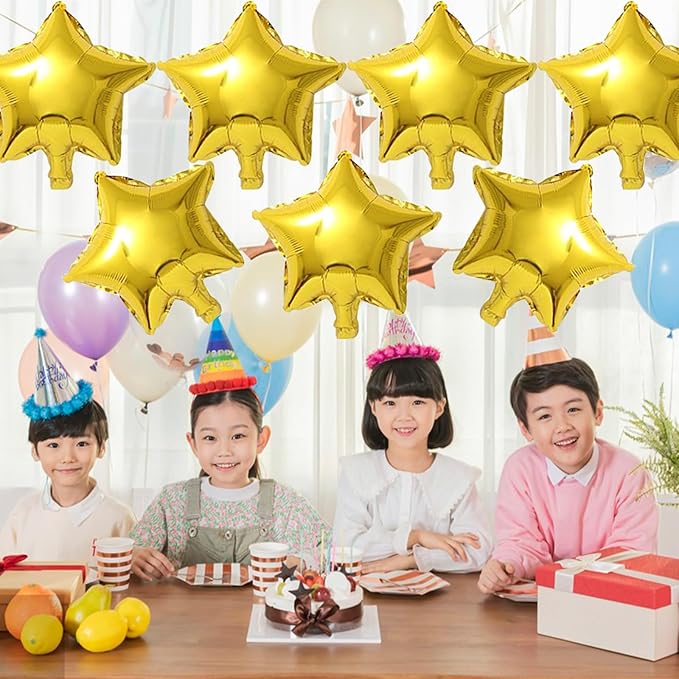 50 Pieces 10" Gold Foil Star Balloons - Image 7