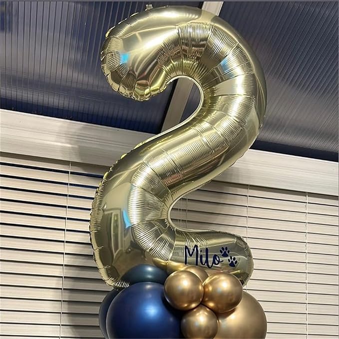 Champagne Gold Number 6 Balloon, 40In Large Foil Number Balloons Set 0-9 - Image 6