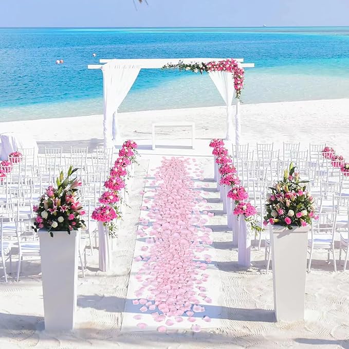 1000 Pcs Pink Rose Petals Artificial Silk Flower Petals Romantic Decorations - Image 5