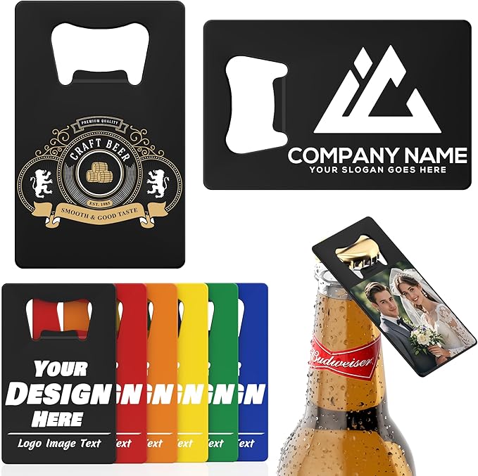 4-100 Pcs Custom Bottle Opener, Personalized Stainless Steel Credit Card Bottle by MARRILYTON