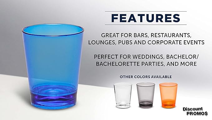 DISCOUNT PROMOS Translucent Plastic Shot Glasses 1.5 oz. Set of 10, Bulk Pack - Image 2