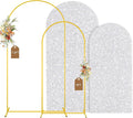 MODFUNS Metal Arch Backdrop Stand and Cover Set 6&7.2ft Silver Sequins Arch by MODFUNS