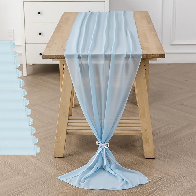 12Pack 9ft Chiffon Table Runner 14x108 Inch Sheer Romantic Table Runner - Image 7