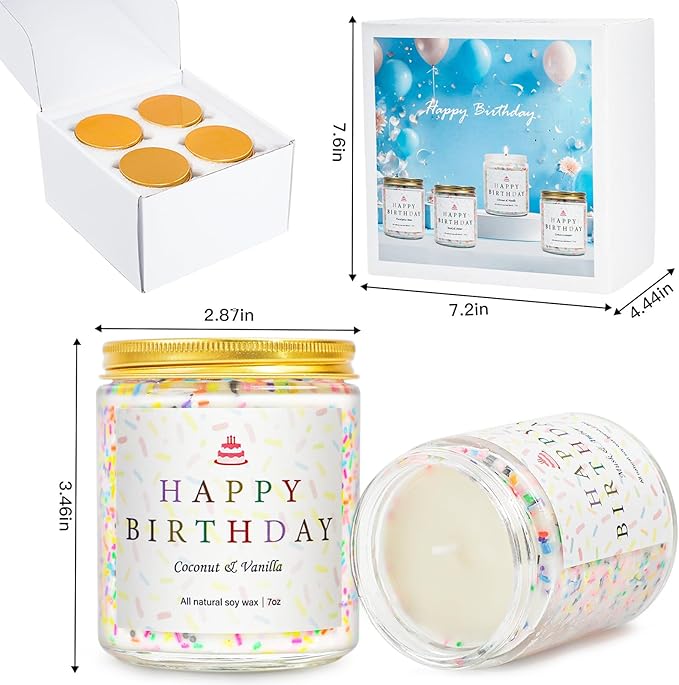 Happy Birthday Candles Set, 4 Pack Birthday Candle Gifts - Image 6