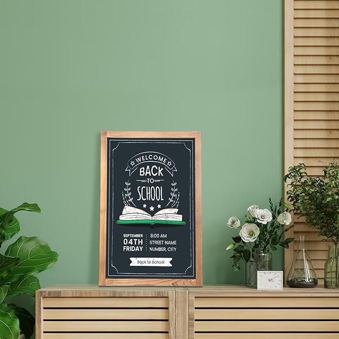 Magnetic Chalkboard for Wall Rustic Wood Framed Decorative Blackboard Sign for - Image 7