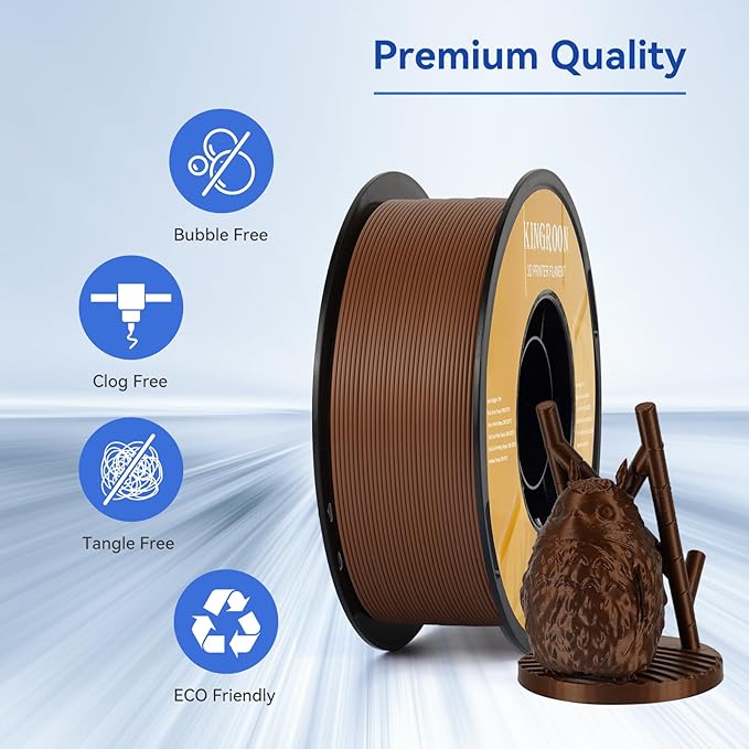 Kingroon PLA Filament 1.75mm 3D Printer Filament Brown Pla Filament 1kg - Image 4