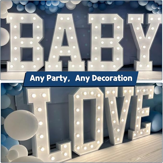 Marquee Letters 4 Feet Tall Large Light Up Letters Baby Shower Decorations - Image 6
