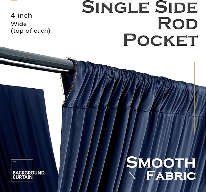 PartyVillage 2 Panels 5ftx30ft Navy Blue Ceiling Drapes - Image 5
