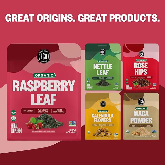 FGO Organic Red Raspberry Loose Leaf Herbal Tea, Cut and Sifted, Caffeine Free - Image 7