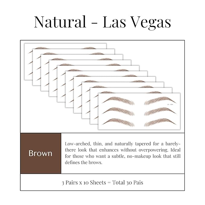 Bliss and Beyond USA Eyebrow Tattoo Stickers Waterproof – 30-Pair Deluxe Box | - Image 2