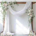 Socomi Wedding Arch Draping Fabric 2 Panels 29" x 19Ft White Sheer Chiffon by Socomi