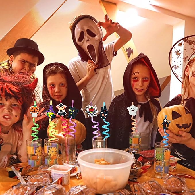 24 PCS Reusable Straws for Halloween Theme Party Birthday Decorations - Image 6