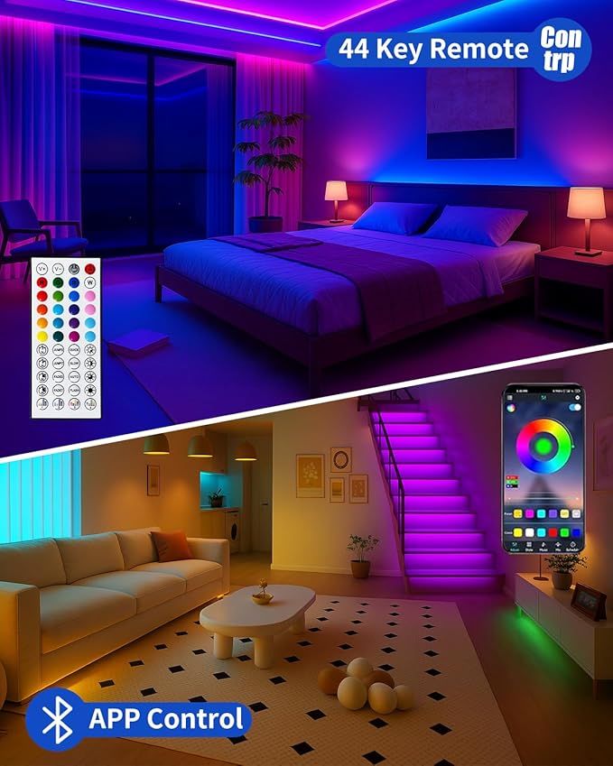 Smart LED Strip Lights 200FT for Bedroom App Control Lighting Bedroom Rome Decor - Image 3
