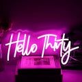 Pink Hello Thirty Neon Sign for Wall by Jesalah
