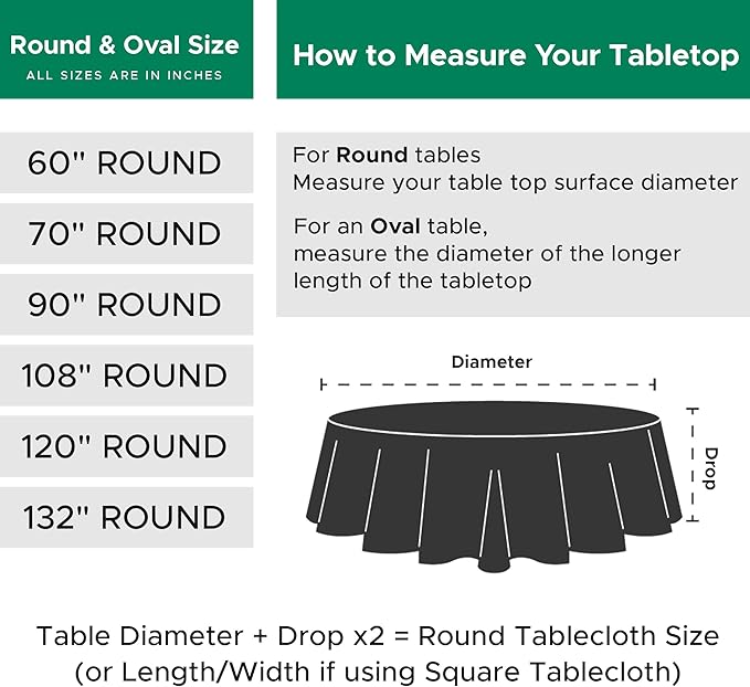 Biscaynebay 6 Pack Textured Fabric Round Tablecloths 60", Parties etc Machine - Image 3