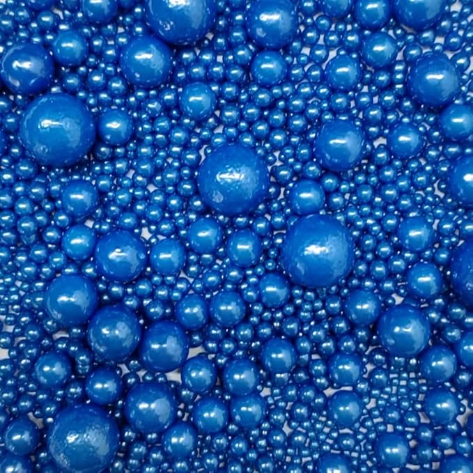 Edible Pearl Sugar Sprinkles Royal Blue Candy Mixing Size Baking Edible Cake by Senchanting
