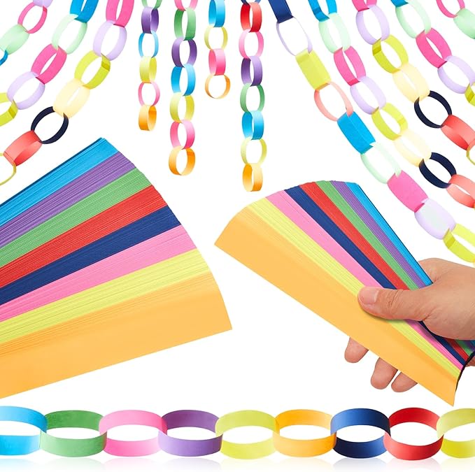 Lincia 600 Sheet Halloween Paper Chain Garland, Construction DIY Crafts Chain by Lincia