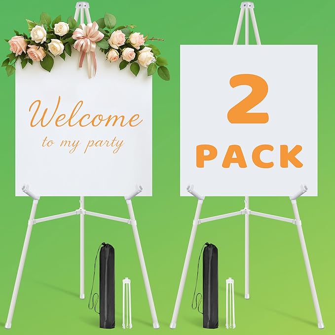 2 Pack White Easel Stand for Sign by VAIIGO