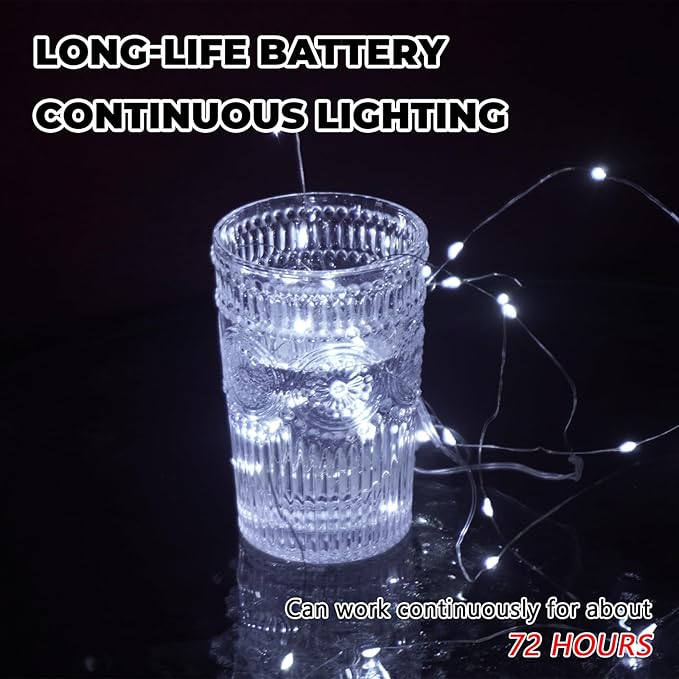 HXWEIYE 6 Pack White Fairy Lights Battery Operated - Image 5