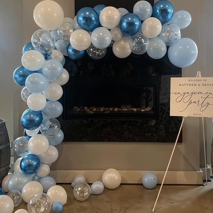 Togvu Metallic Blue Silver Balloons, Wedding Decorations - Image 4