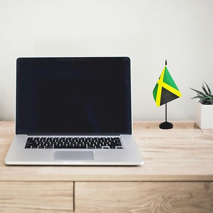 2 Pack Jamaica Desk Flag Set, Jamaican Desktop Small Miniature Table Office Flag - Image 5