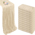 12 Pack Beige Cheesecloth Fall Table Runner 10ft Boho Gauze Fabric Cheese Cloth by Pepmily