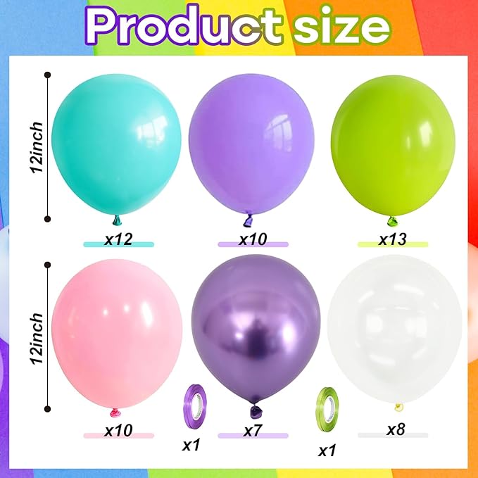 Pink Blue Purple Party Balloons - Image 2