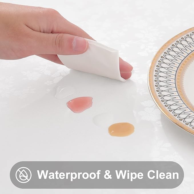 Smiry Square Table Cloth, Waterproof Heavy Duty Vinyl Tablecloths, Wipeable - Image 3