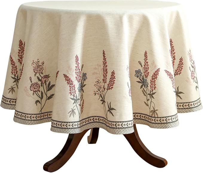 ISAENNE French Tablecloth for Round Tables, Linen Table Cloth by Isaennehomedecoration