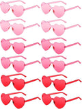 12 Pairs Heart Shaped Sunglasses by AGGKKY