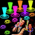 Halloween Glow Sticks Party Pack 8"-50, Light up Bracelets & Necklaces by Leetous