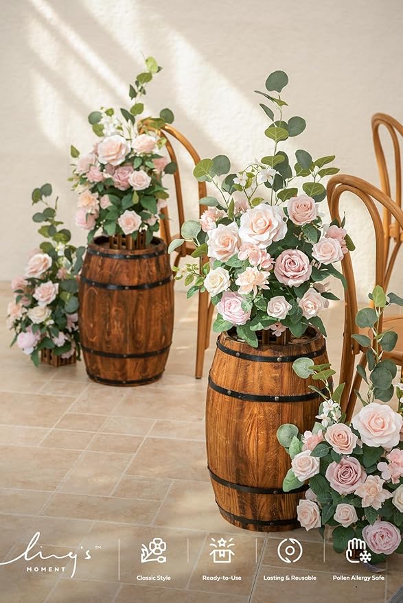 Ling's Moment 17.5" Tall Standing Artificial Flowers Arrangements 4 pcs Wedding - Image 4