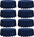 8 Pack Premium Round Tablecloth 120 Inch Round Table Covers Washable Polyester by Fivenl