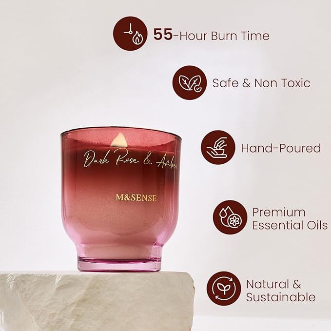 M&SENSE 9.88oz Natural Soy Wax Jar Candle - Image 2