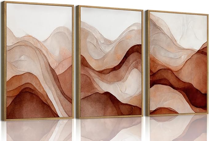 myusuar 3 Piece Large Abstract Framed Wall Art by Unknown