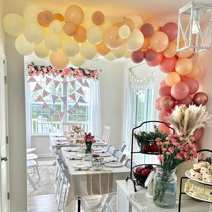 Togvu Retro Blush Pink Balloons, 60 Packs 12 Inch Dusty Pink Metallic Chrome - Image 4