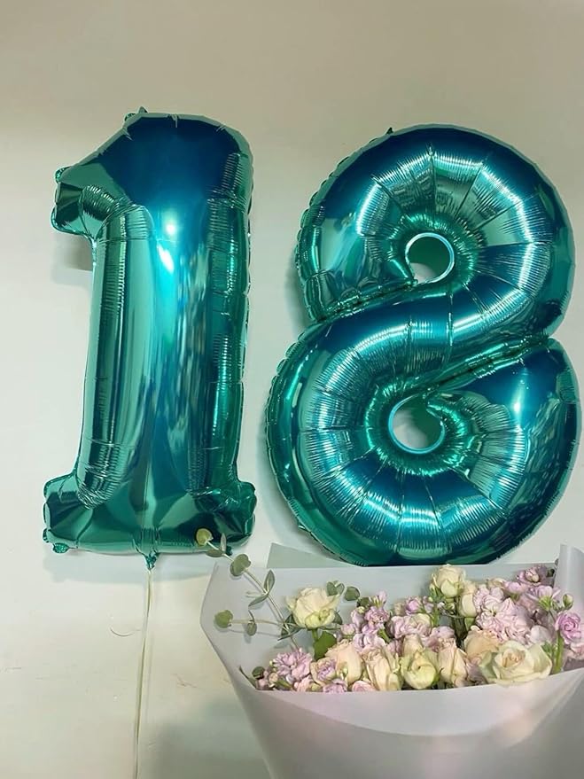 Helium Foil Teal Blue Number 8 Balloon 40 Inch, Mylar Eight Numbers 8 18 28 38 - Image 6