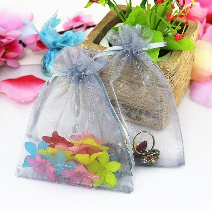 Wudygirl 100pcs Sheer Grey Organza Bags 5 x 7 Inch - Image 6