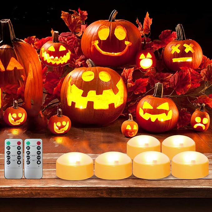 LED Pumpkin Lights with Remote and Timer, Battery Operated Bright Flickering - Image 3