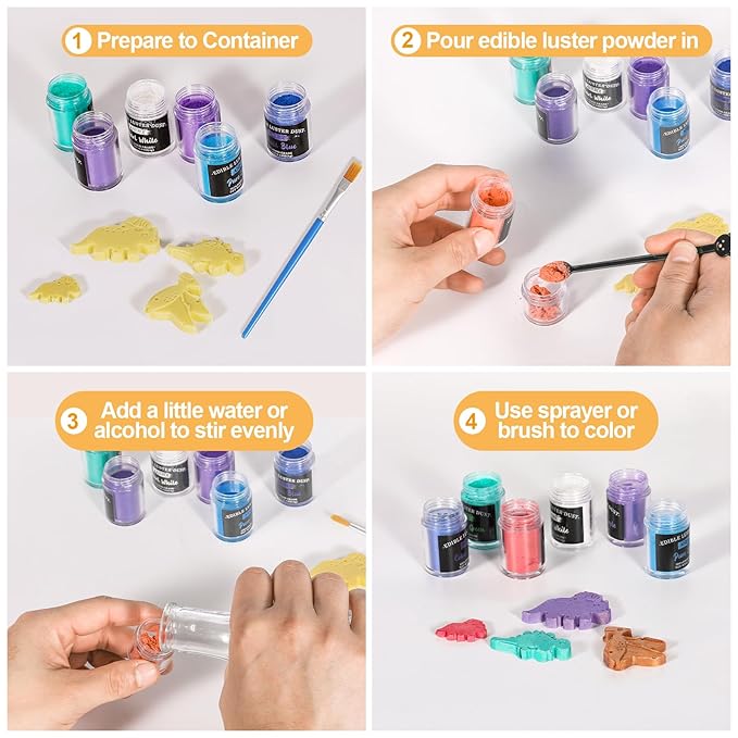 Aheroi Edible glitter Set of 15, Food Grade Edible Powder ocktail Glitter - Image 5