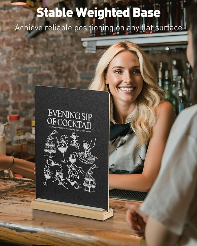 Uniclife A4 Tabletop Chalkboard Sign - Image 6
