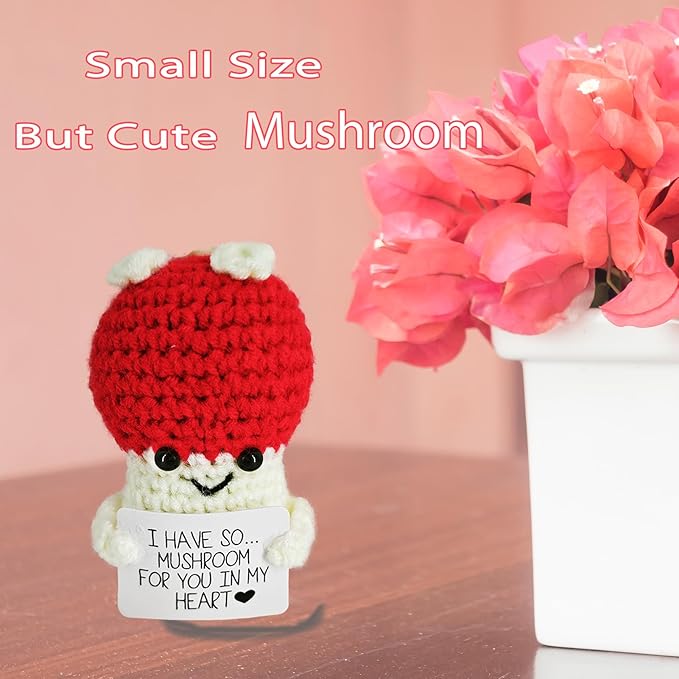 Crochet Emotional Support Mushroom-Handmade Mental Health Gifts - Image 4