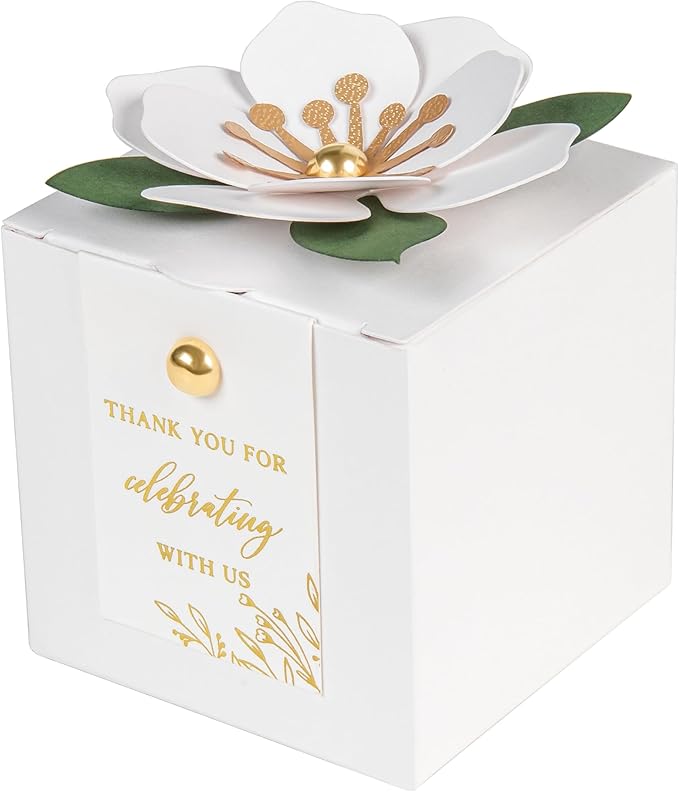 FEIYI 20 PCS Favor Boxes, 3 In 1 White Candy Boxes by FEIYI