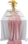 Velvet Table Runner, 10ft Luxurious Wedding Reception Decorations Soft Velvet by BTFHOME