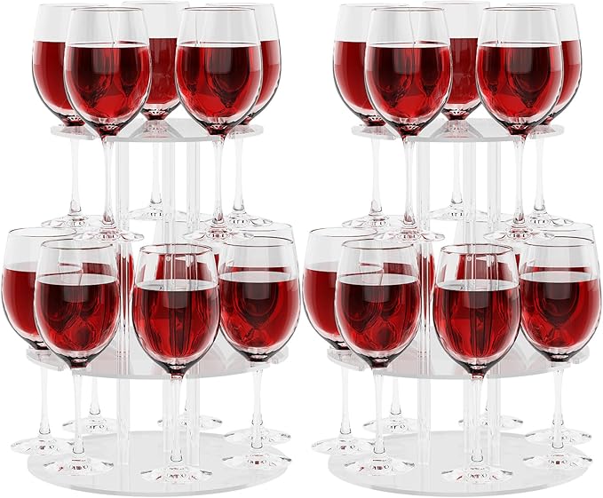 Champagne Tower, Circle Acrylic Champagne Display Rack Stand by LaumffonOfficial