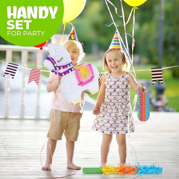 Llama Pinatas Bundle with a Blindfold and a Bat, Mexican Theme Parties - Image 5